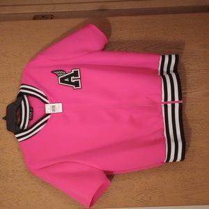Lightweight short sleeve varsity jacket